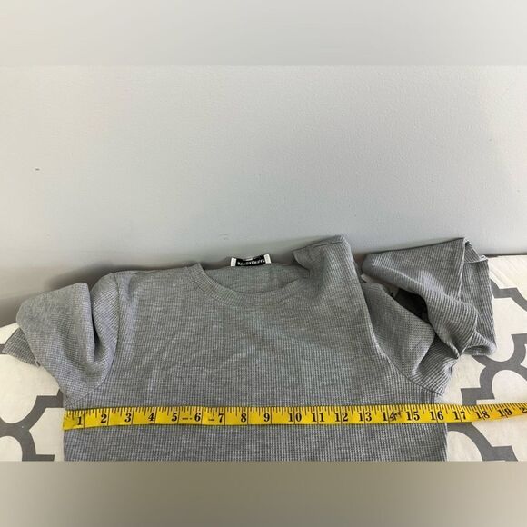 WeWoreWhat fitted crewneck waffle top NWT Size L - Picture 8 of 8